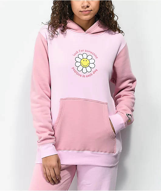 By Samii Ryan x Smiley Positive Pink Colorblock Hoodie