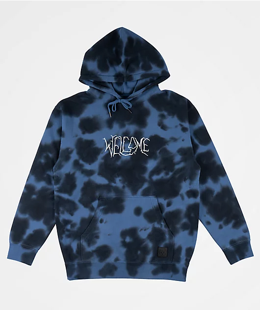Welcome Inkblot Blue Tie Dye Hoodie