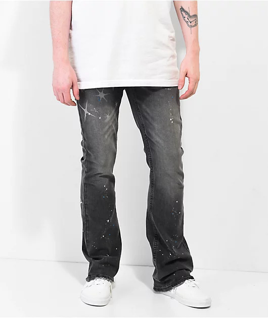 EPTM Kidd Black Flare Denim Jeans