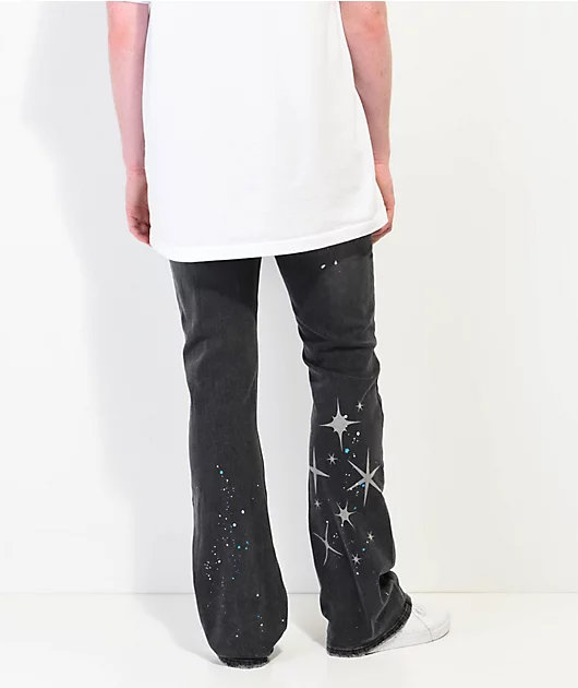 EPTM Kidd Black Flare Denim Jeans