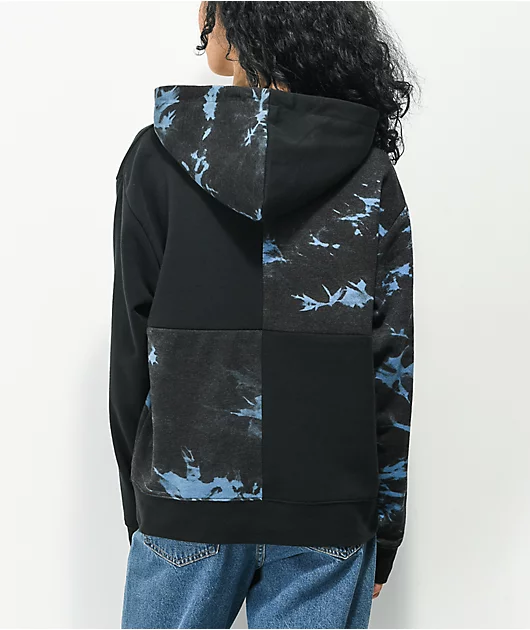 Zine Dani Patch Black & Blue Tie Dye Hoodie