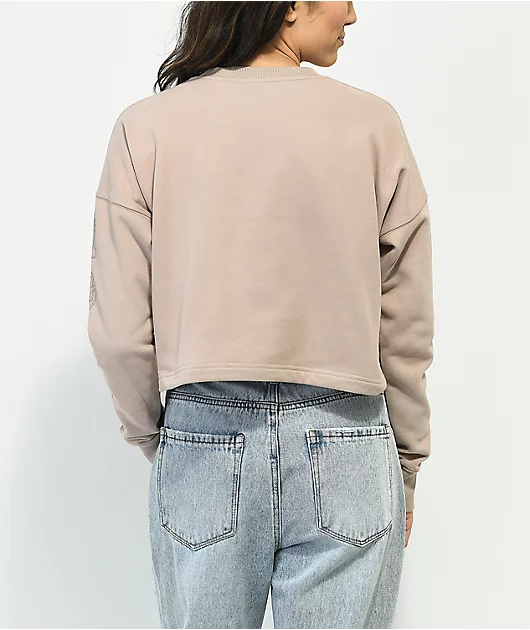 Santa Cruz Gateway Strip Mauve Crop Crewneck Sweatshirt