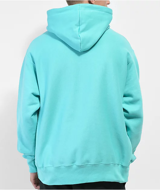 Champion Reverse Weave Multi Logo Teal Hoodie