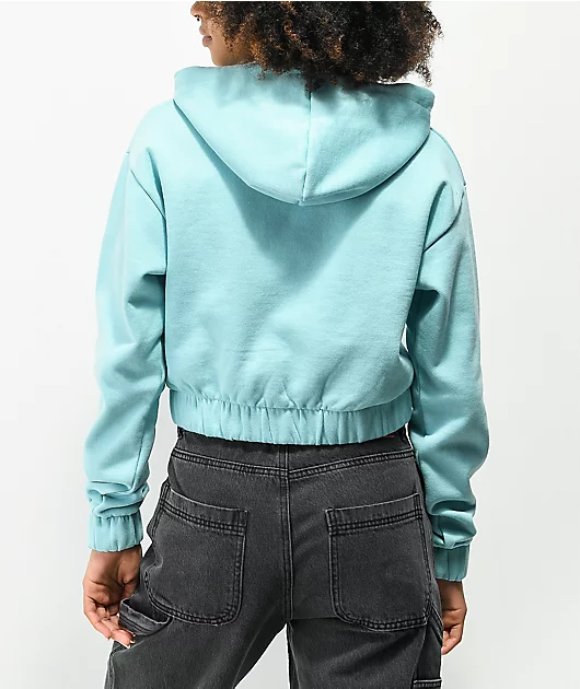 JV by Jac Vanek FU Blue Crop Zip Hoodie