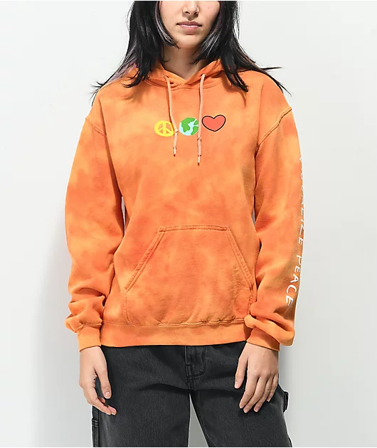A-Lab Visualize Peace Orange Tie Dye Hoodie
