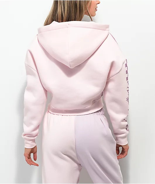 NGOrder Ride Or Die Pink & Purple Crop Zip Hoodie