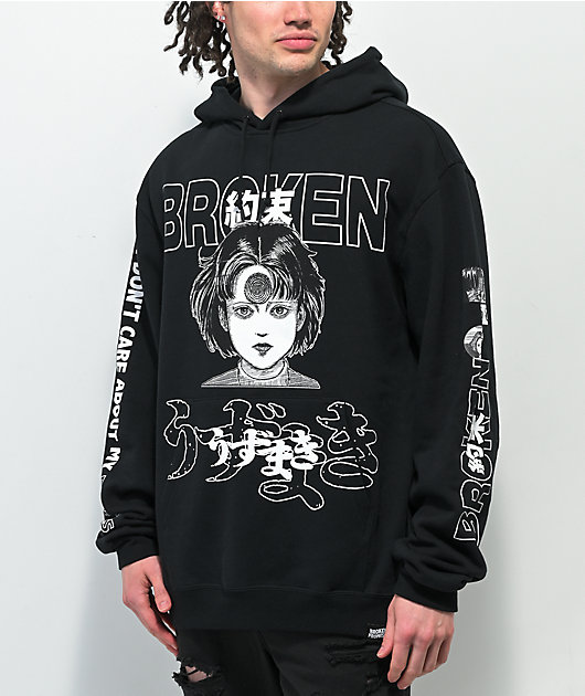 Broken Promises x Junji Ito I Don't Care Black Hoodie