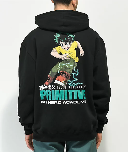 Primitive x My Hero Academia Full Howl Black Hoodie
