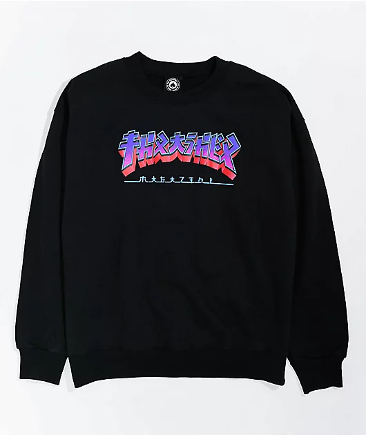 Thrasher Godzilla Burst Black Crewneck Sweatshirt
