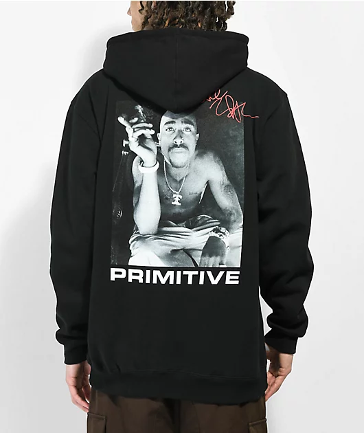 Primitive x Tupac Smoke Black Hoodie