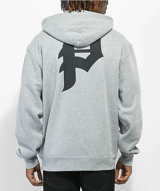 Primitive Dirty P Grey Zip Hoodie