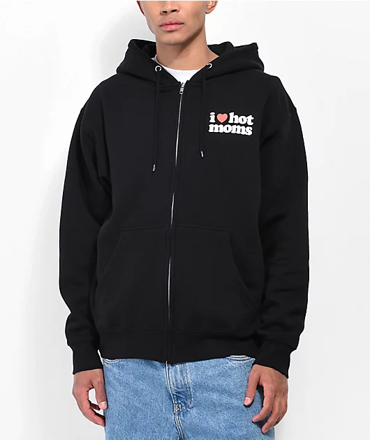 Danny Duncan I Heart Moms Black Zip Hoodie