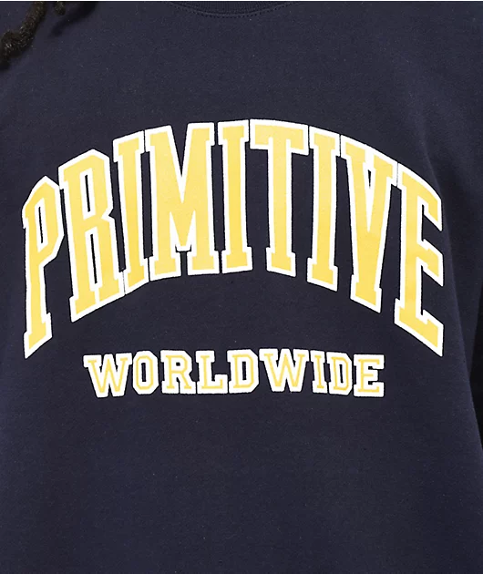 Primitive Collegiate Worldwide Blue Crewneck Sweatshirt