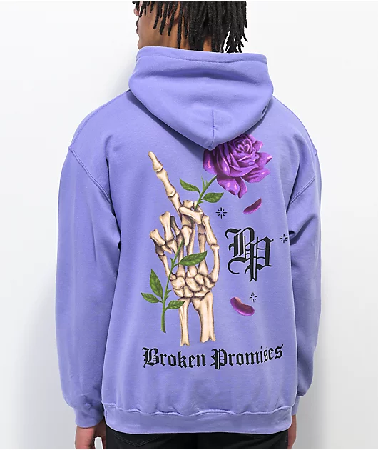 Broken Promises Wishful Thinking Purple Hoodie
