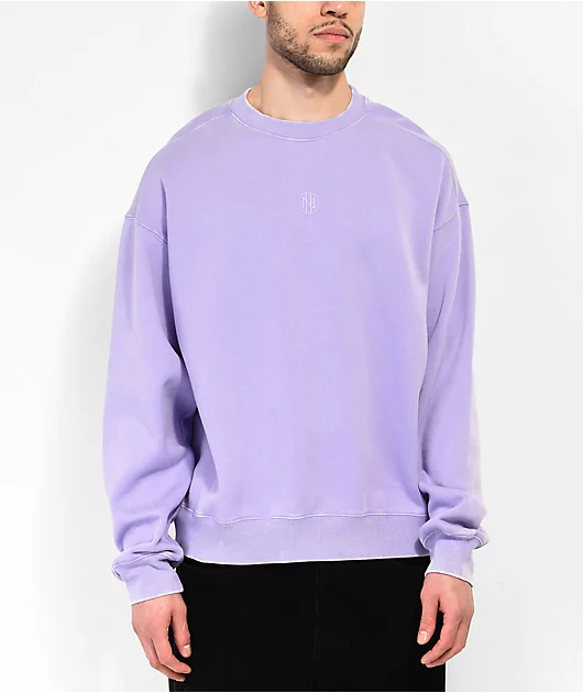 Ninth Hall Fundamentals Purple Wash Boxy Crewneck Sweatshirt