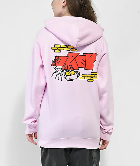 Obey Scorpion Pink Zip Hoodie