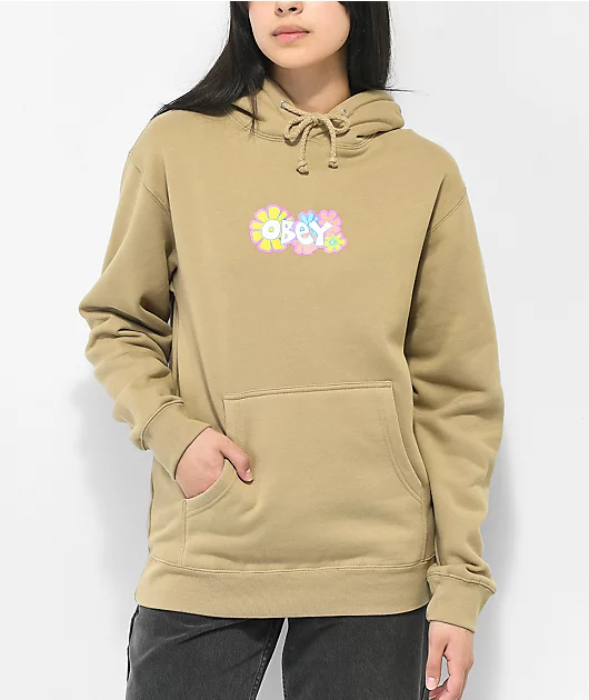 Obey Groovy Daisies Tan Hoodie