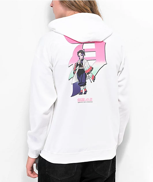 Primitive x Demon Slayer Shinobu Dirty P White Zip Hoodie