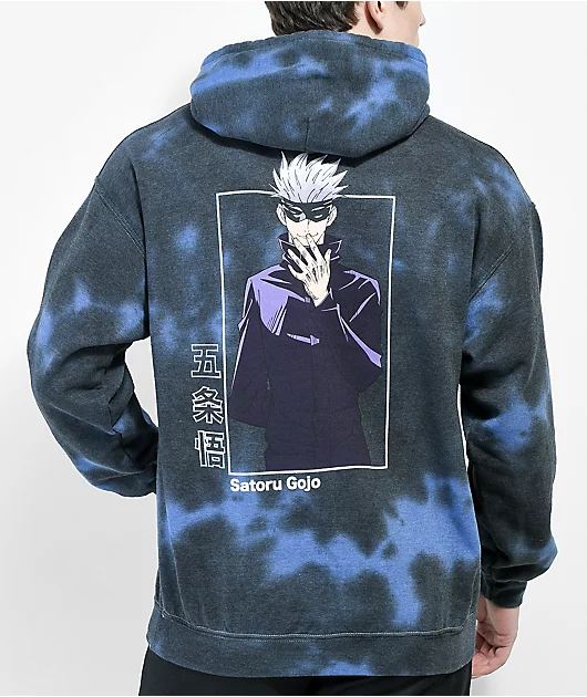 Episode x Jujutsu Kaisen Laughing Gojo Black & Blue Tie Dye Hoodie