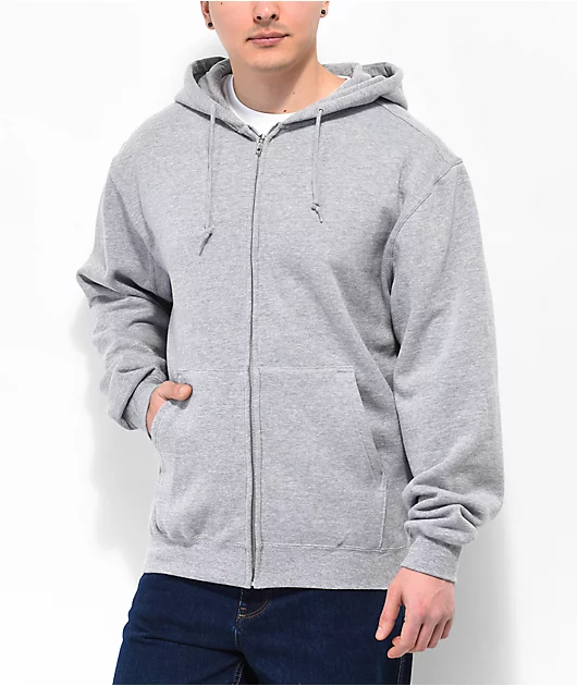 Zine Beimar Heather Grey Zip Hoodie
