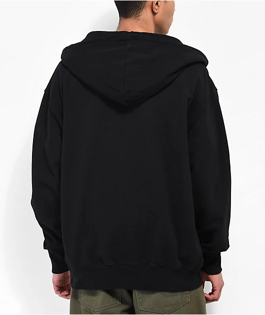 Shaka Wear Garment Dye Black Double Heavyweight Zip Hoodie