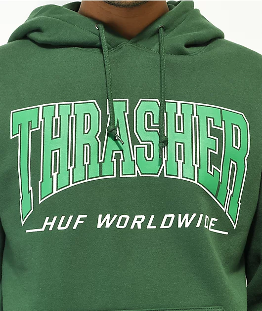 15425-huf-x-thrasher-bayview-forest-green-hoodie-4.webp HUF x THRASHER Bayview Forest Green Hoodie