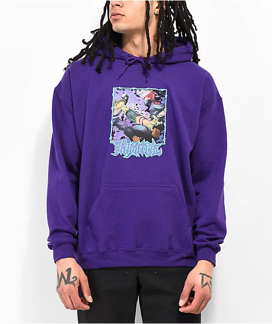 Primitive x Naruto Shippuden Kakashi & Kakuzu Purple Hoodie