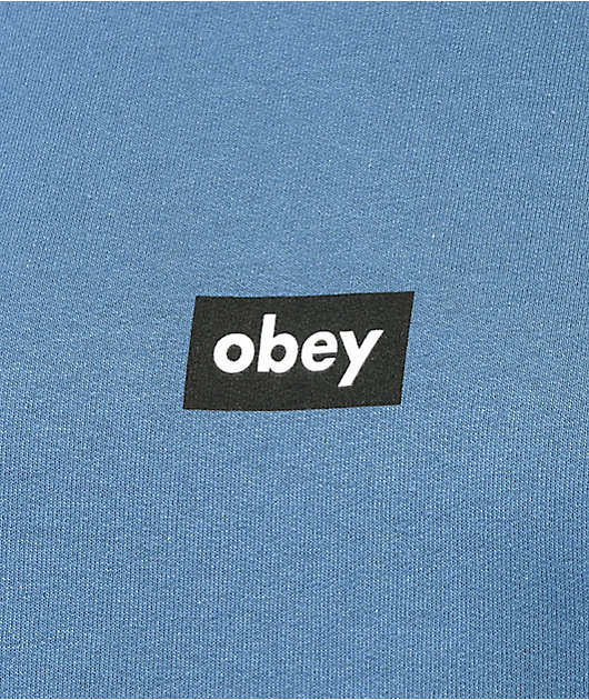Obey Tag Indigo Blue Crewneck Sweatshirt