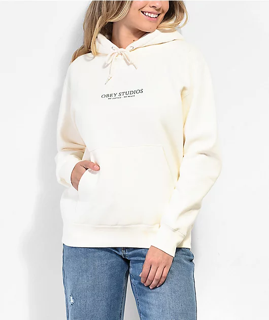 Obey Studios Off White Hoodie