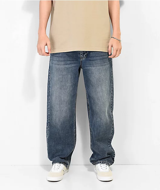 Empyre Johnny Medium Wash Elasic Waist Skate Jeans