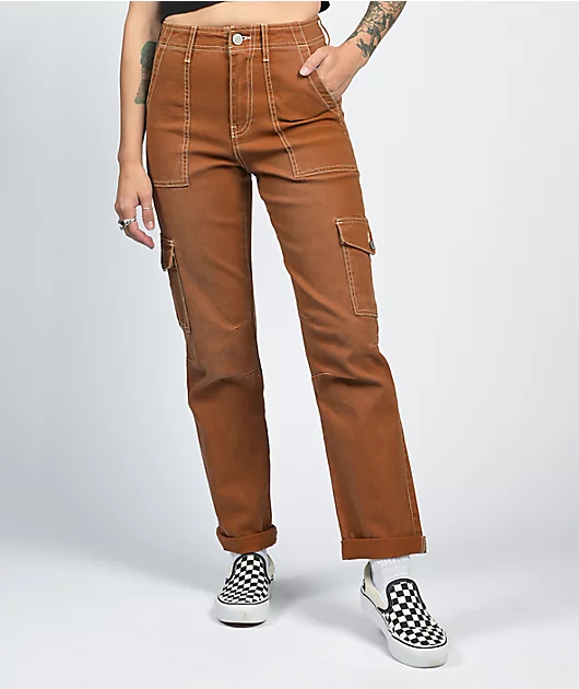 Dickies Cuff Brown Cargo Pants