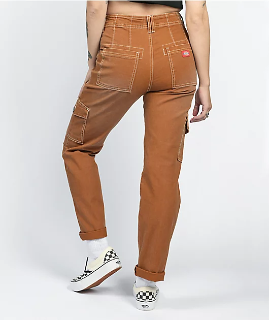 Dickies Cuff Brown Cargo Pants