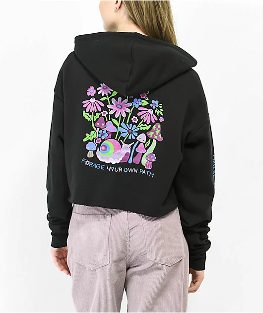 A.LAB Zaira Forage Black Crop Hoodie