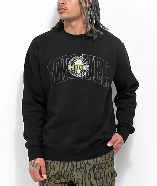 HUF Forever Torch Black Crewneck Sweatshirt