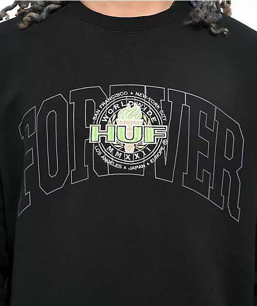 HUF Forever Torch Black Crewneck Sweatshirt