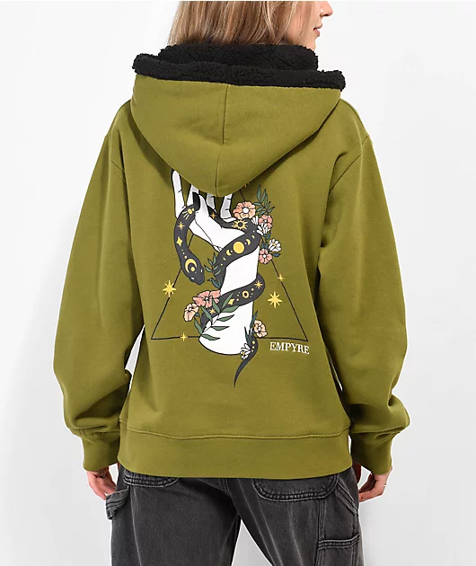 Empyre Elena Snake Green Hoodie