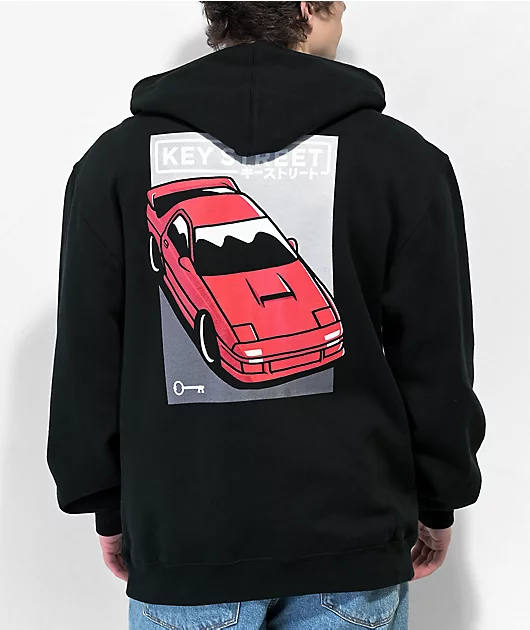 Key Street Old Skool Black Zip Hoodie