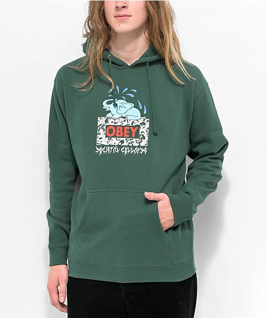 Obey Elephant 2 Green Hoodie