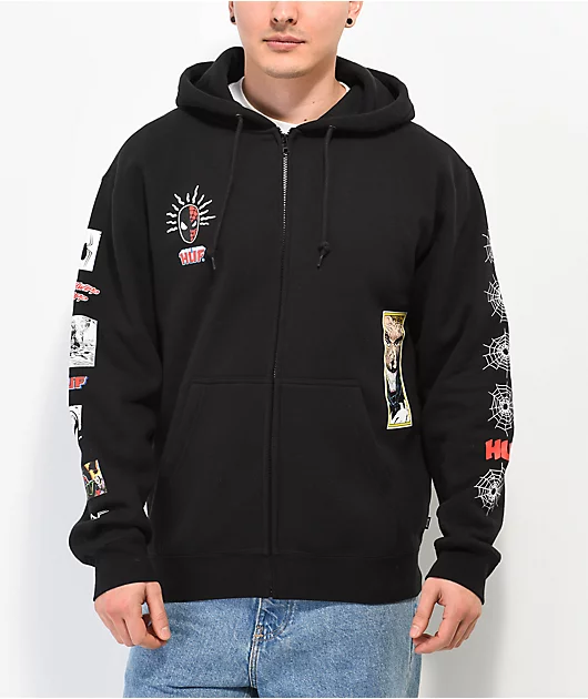 HUF x Spider-Man Spidey Sense Black Zip Hoodie