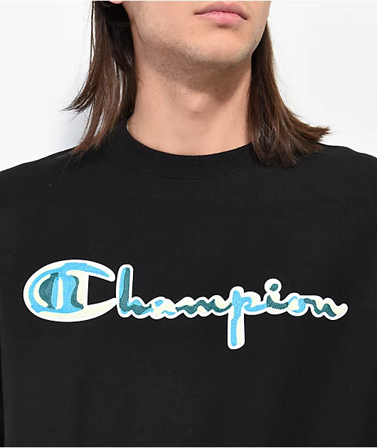 Champion GF70 Reverse Weave Black Creweck Sweatshirt