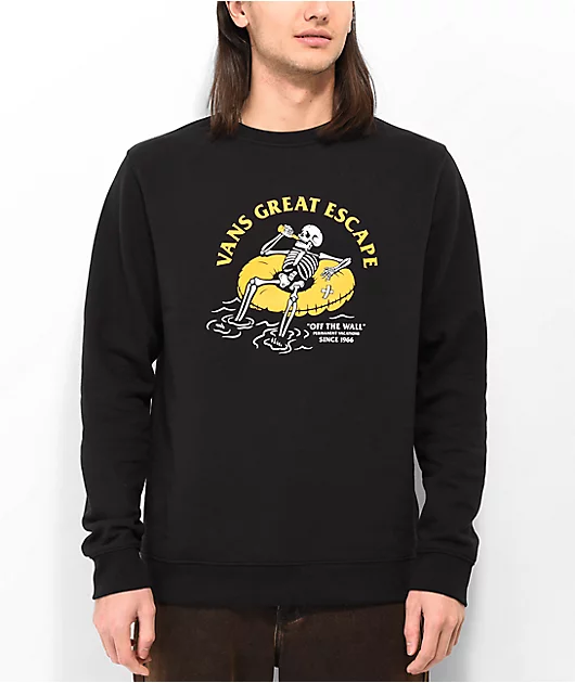 Vans Permanent Vacay Black Crewneck Sweatshirt