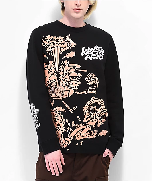Killer Acid DIY Black Crewneck Sweatshirt