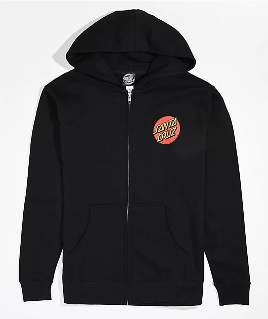 Santa Cruz Kids Classic Dot Black Zip Hoodie