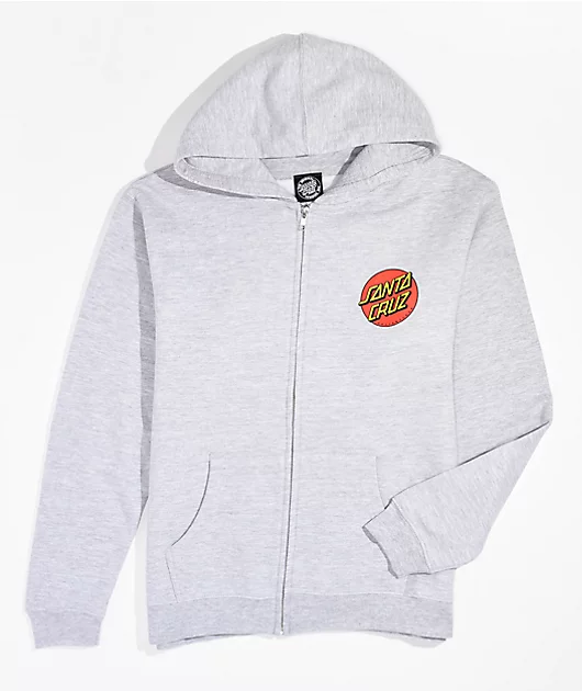 Santa Cruz Kids Classic Dot Grey Zip Hoodie