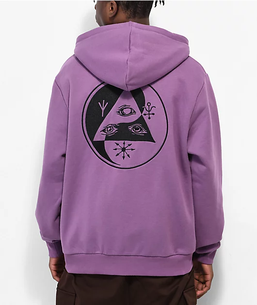 Welcome Balance Purple Zip Hoodie