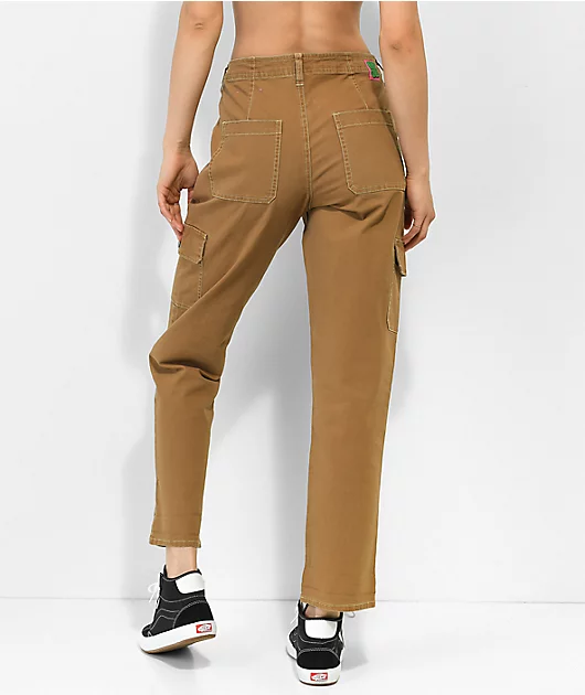 Empyre Marlo Bronze Brown Canvas Cargo Pants