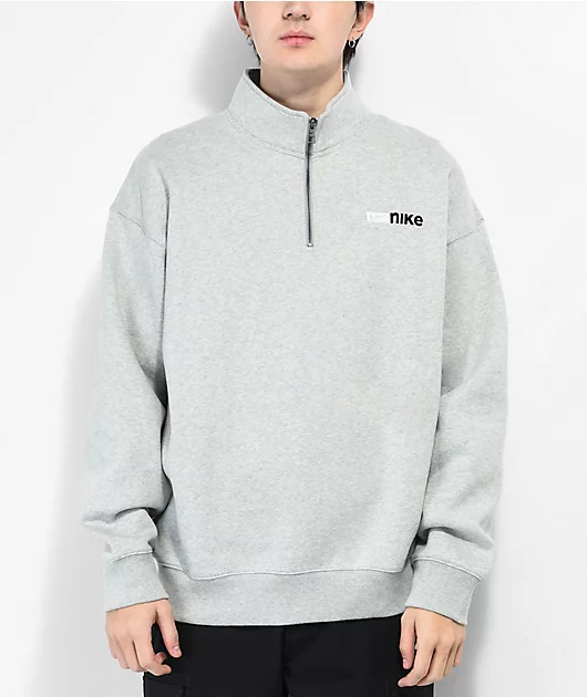 Nike SB Y2K Logo Grey Half Zip Sweater