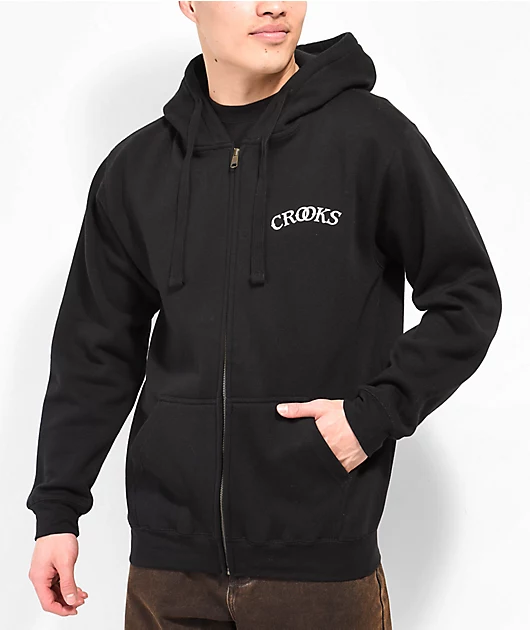 Crooks & Castles Thread On Me Black Zip Hoodie