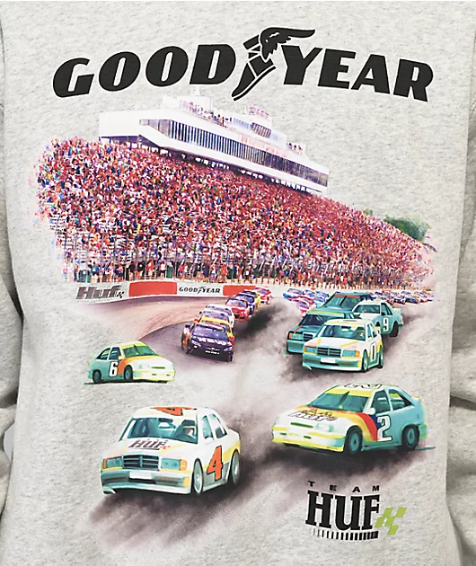 HUF x Goodyear Team Heather Grey Crewneck Sweatshirt