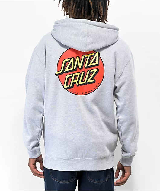 Santa Cruz Classic Dot Grey Zip Hoodie